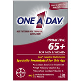 Front view of One A Day Proactive 65+ bottle